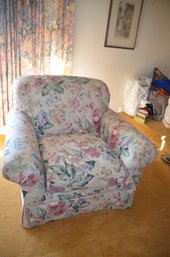 Bassett Floral Club Chair Damaged Zippered Seat Cushion
