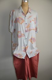 (#98DK) INSIGHT Casual Men's Polo Shirt Size L And Men's J.CREW Coral Shorts Size 32