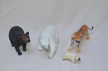 89) Collection Of Resin Bear, Tiger Figurines