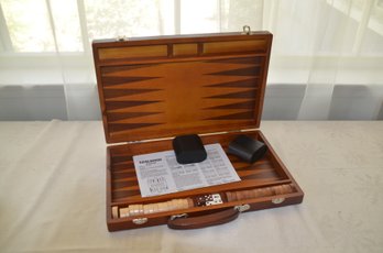 (#9) All Wood Case Backgammon Game