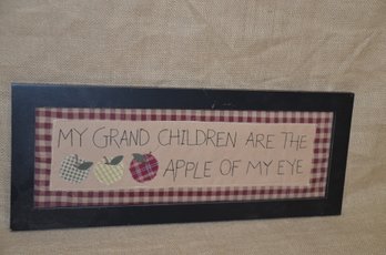 (#69) Framed GRAND CHILDREN Apple Of My Eye Wall Hanging Picture