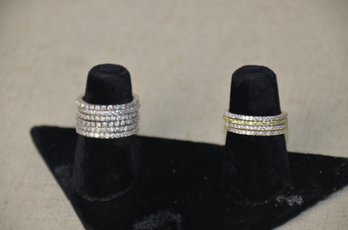 (#527) Sterling 925 Ten (10) CZ Rings Size 7 - See Condition Notes