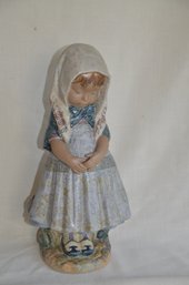 23) Vintage Llardo Spain Little Girl With Scarf Missy Retired 14.5'H