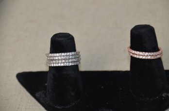 (#528) Sterling 925 FAS Six (6) CZ Rings Size 7 - See Condition Notes