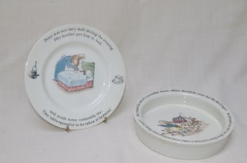 91) Wedgwood Peter Rabbit Child 6.5' Bowl And 7' Plate