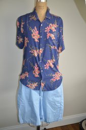 (#99DK) INSIGHT MEN'S Casual Polo  Blue/design Size M AND  VINEYARD VINES Shorts Size 32 LIGHT BLUE