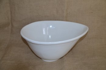 (#269) Portugal Ceramic Teardrop Shape White Serving Mixing Bowl
