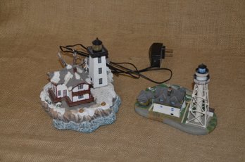 (#173) Nautical Electric Light House And Danbury Mint Coney Island Light