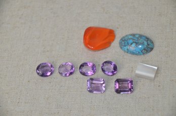 (#530) Assorted Lot Of  Gem Stones, Amethyst, Turquoise