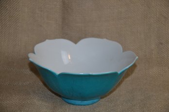 55) Outter Turquoisse Flower Shape Dip Bowl 3'H