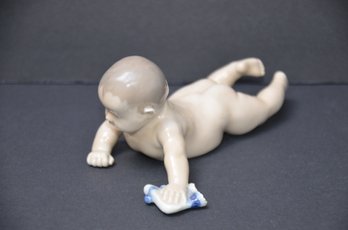 93) Royal Copenhagen Denmark Porcelain Crawling Toddler Figurine #1739