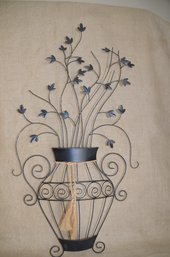 (#214) Metal Floral Vase Design Wall Hanging