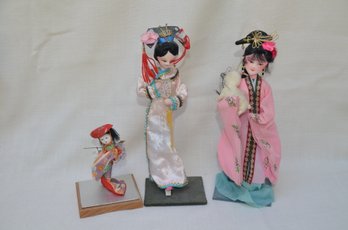 95) Handmade Japanese Giesha Doll 10'H Silk Hand Made Collectible Oriental