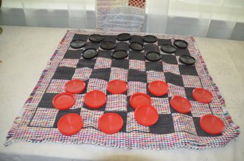 (#18) Giant Blanket Checkers Board Game Storage Tote Bag