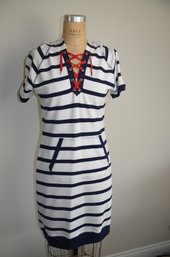 (#102LS) RALPH LAUREN Women's Casual Red/ White/ Blue Dress Size Medium