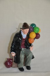 27) Vintage SIGNED Michael Doulton 1993  Royal Doulton Bone China THE BALLOON MAN 7'H Porcelain