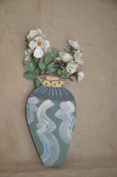(#216) Ceramic Signed Diane Wall Art Vase Hand Painted