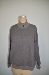 Brookmore Cashmere Brown Pull Over Sweater 1/2 Zipper