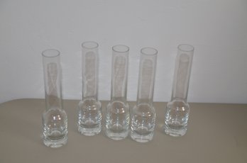 (#15) Glass Shot Glasses / Bud Vases (5)