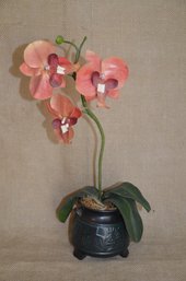 (#219) Artificial Orchid Ceramic Planter