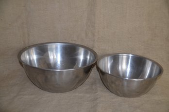(#287) Stainless Steel Mixing Bowls 10' And 12'