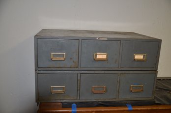 (#342) Vintage Metal File Card Cabinet ( 2 Of Them) 27x16x14