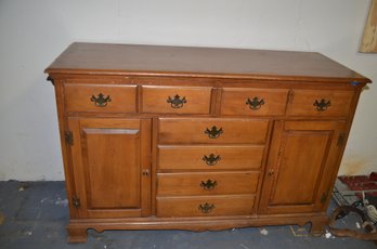 (#343) Vintage Wood Console Buffet Server
