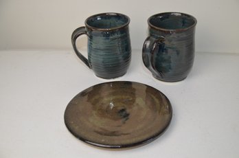 (#9B) Handmade Trivet And 2 Mugs