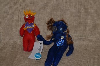 (#67) Handmade Monster Dolls ( Beads Coming Out Of One)