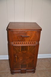 (#189) Vintage Antique Art Deco 1 Drawer 1 Door Side Cabinet