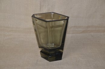 (#150) MCM Smoke Glass Vase 6.5x9