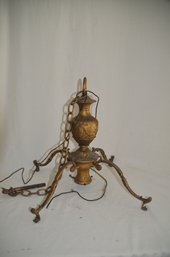 210) Vintage Brass ( Heavy) Hardwire Ceiling Light Fixture