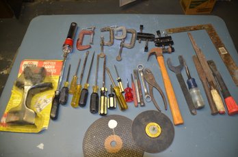 (#345) Clamps, Tools, Screw Drivers, Miscellaneous Tool Items