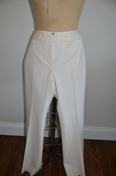 (#20DK) TAHARI Off White Lined Bell Bottom Pants Size 8