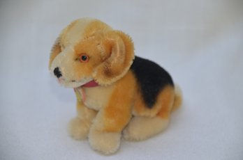 104) Vintage Steiff German Mohair Puppy Dog BIGGIE Stuffed Animal Plush With Tag 5.5'