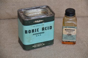 (#58) Vintage Tins Boric And Metaphedrin