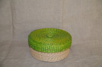 (#288) Wicker Covered Basket 9'