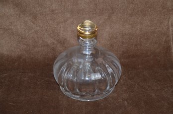 (#31) Crystal? Glass Wine Liquor Decanter Bottle Crown Design