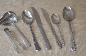 (#11) Assorted Lot Of Stainless Serving Pieces