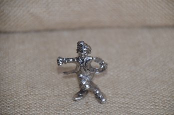 (#61) Miniature Pewter Clown Figurine