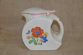 73) Vintage Homel Brothers Pottery Ceramic Kitchen Bouquet Flowered Pitcher Oven Proof