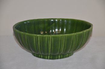 (#5) Vintage MCM Haeger Pottery USA Planter Green Oval Ribbed Planter #40208