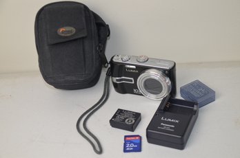 (#16B) Lumix 10X Optical Zoom Panasonic Digital Camera DMC-TZ3 With Battery, Charger, Case - Works