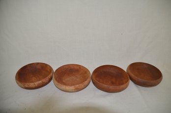 212) Lot Of 4 Vintage Wooden Individual Bowls 6'