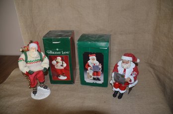 (#202) Decorative Resin Santa 11' And 9' In Boxes 2 Of Them