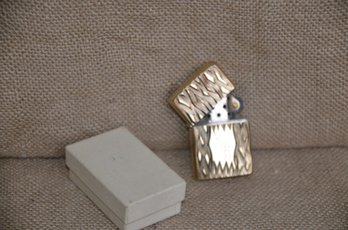 (#67) Vintage Gold Tone Zippo Bradford Lighter Engraved KB
