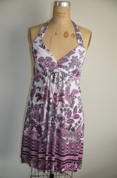 (#116LS) BECCA Summer Halter Beach Dress Size Medium Nylon