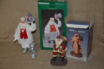 (#203) Decorative Resin 8' And 10' Santa In Boxes