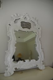 137) Vintage Wood Framed Mirror 35x49 Heavy