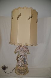 19) Ceramic Figural Table Lamp ( Missing Hand) With Shade 36'H With Shade